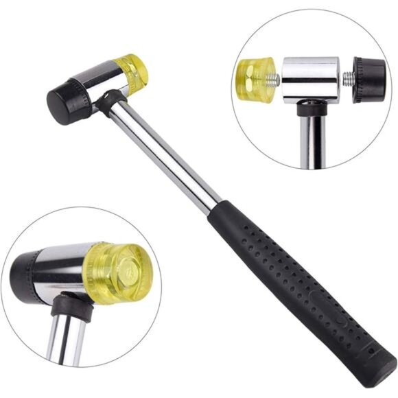 Metal Ring Mandrel Ring Sizer, Ring Sizer Gauge Set, Rubber Hammer Mallet, Wood - Picture 3 of 8